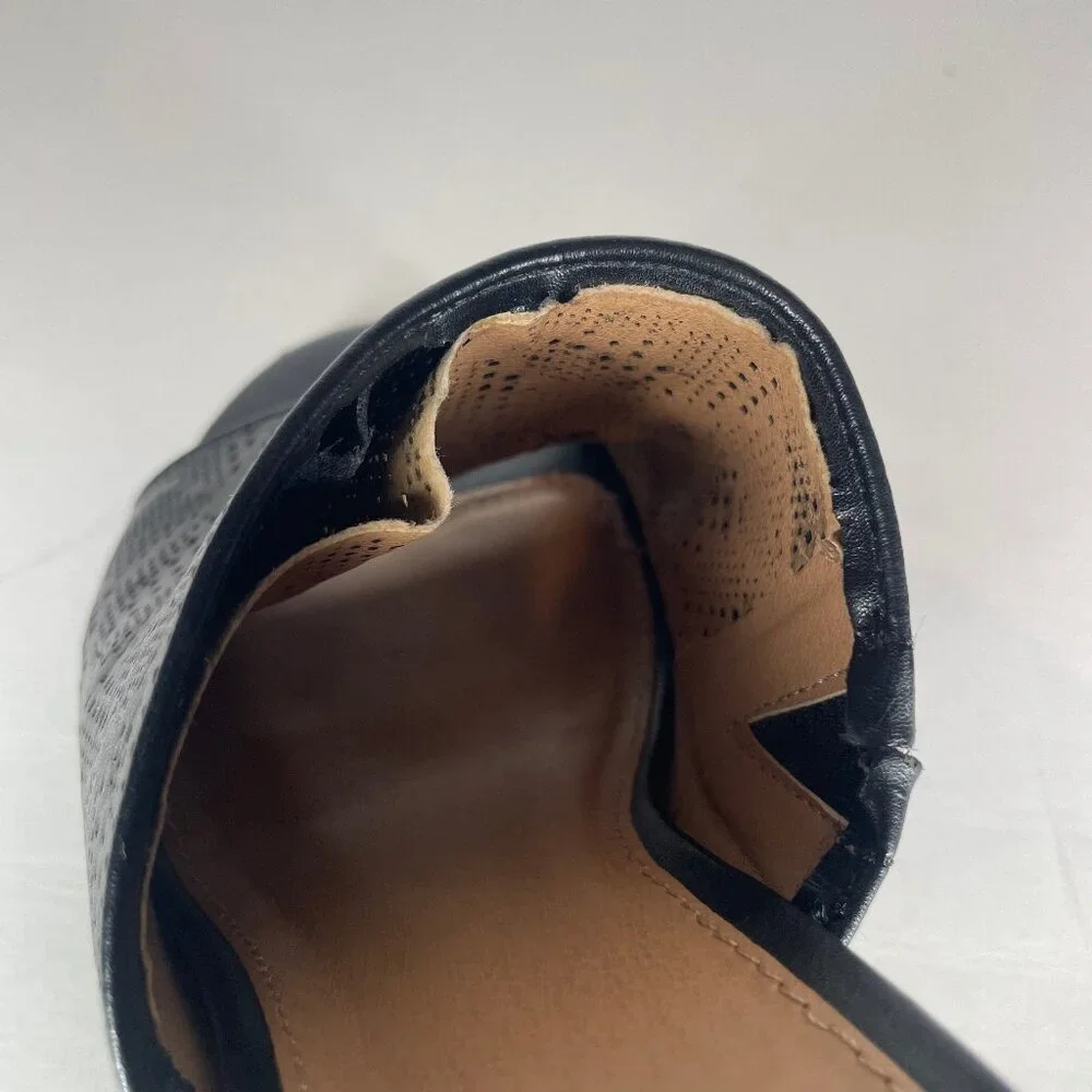 Maurices Jeanie Perforated Block Heel Sandals Black Size 9 Gothic Boho